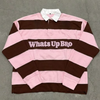 Custom Striped Polo Shirts Sublimation Red White Print Unisex Embroidery Quarter Button Short Sleeve Boxy Cropped Polo T-shirts