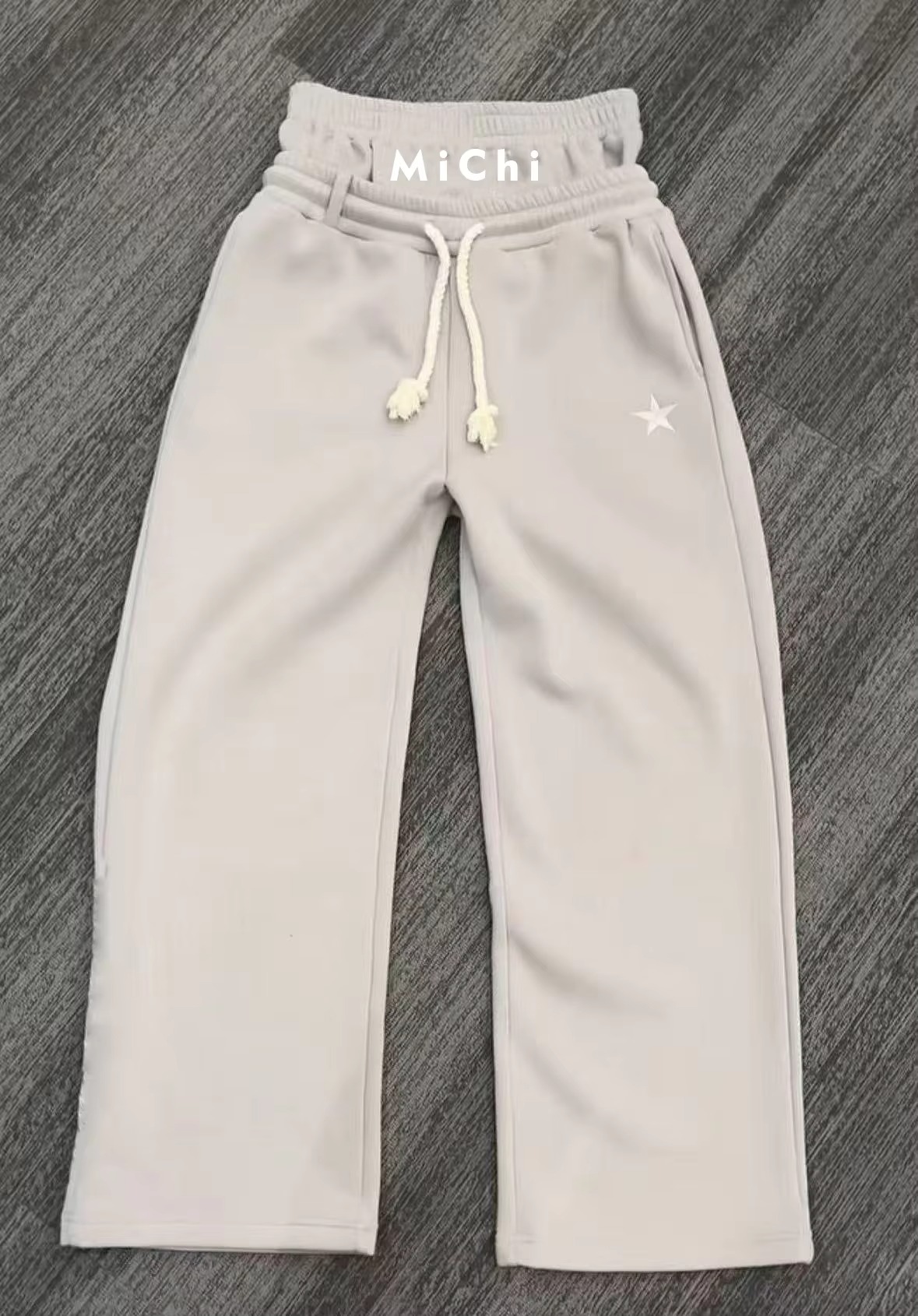 Customized Three Stripe Double Waist Sports Sweatpants Pure Cotton Street Style Straight Men's Trousers