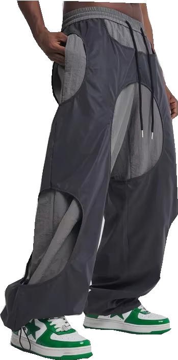 OEM Custom Logo Mens Casual Street Wear Practical Pockets Reflective Patchwork Cargo Pants Loose Trousers