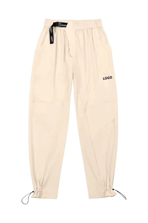 Casual Streetwear Sweat Wicking Woven Utility Pants Unisex Side Belt Closure Adjustable Cuff Ankle Duck Fabric Cargo Pants