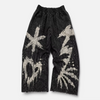 Custom Acid Washed Screen Print Graphics Streetwear Sweatpants Heavyweight Elastic Waist Distressed Hem Baggy Sweatpants Unisex