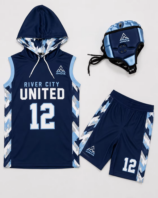 Custom Full Sublimation Print Compression American 7v7 Jersey Set Sleeveless Hoodie 7v7 Football Uniforms Manufacturer