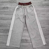 Customized Three Stripe Double Waist Sports Sweatpants Pure Cotton Street Style Straight Men's Trousers